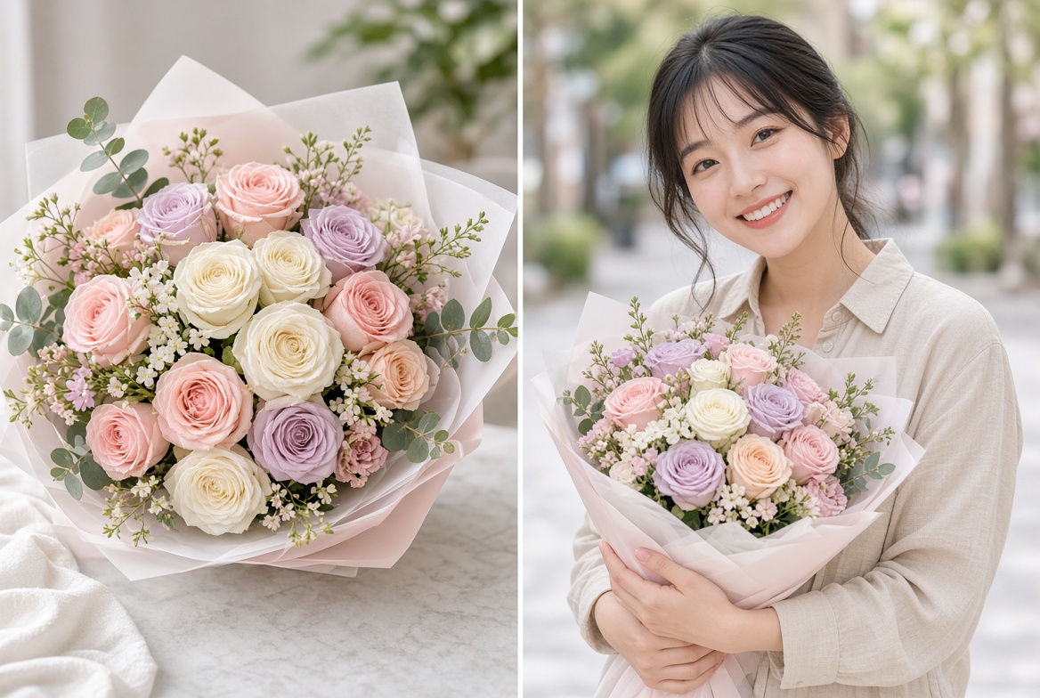 花店 · 花束 → 客人捧花
